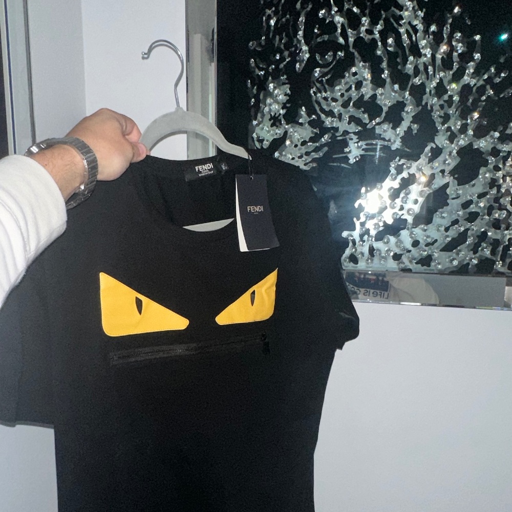 Fendi Roma  Monster Eye T-Shirt Black Mens Shirt New With Tags